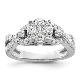 14K White Gold Lab Grown Diamond VS/SI+ G+ Cluster Ring